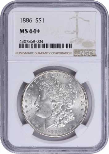 1886年 モルガン銀貨 MS64+ NGC