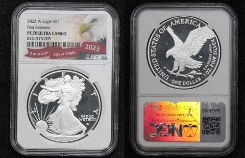 2023-W プルーフ アメリカン シルバー イーグル $1 NGC ファーストリリース PF 70 ウルトラ カメオ 58RA
