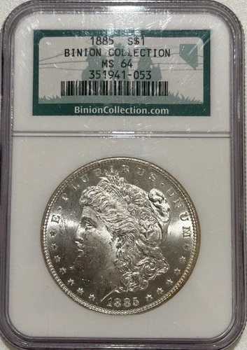 1885年 P モルガン銀貨 NGC MS64 悪名高いビニオンコレクションより 54,120円