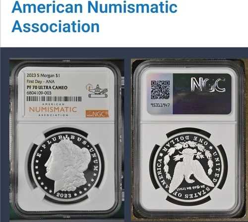2023 S モーガン シルバーダラー NGC PF70UC 初日発行 FDI、ANA SHOW EXA 109-003