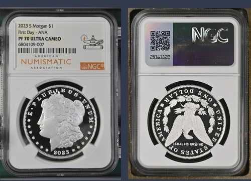 2023 S モーガン シルバーダラー NGC PF70UC 初日発行 FDI、ANA SHOW EXA 109-007