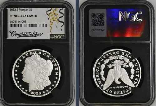 2023 S モーガン シルバーダラー NGC PF70UC ウルトラカメオ コングラチュレーションズ EXACT 114-008 59,400円
