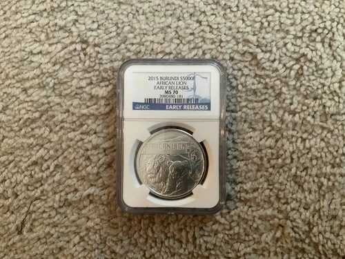 2015年ブルンジ産アフリカライオン早期リリース NGC MS70