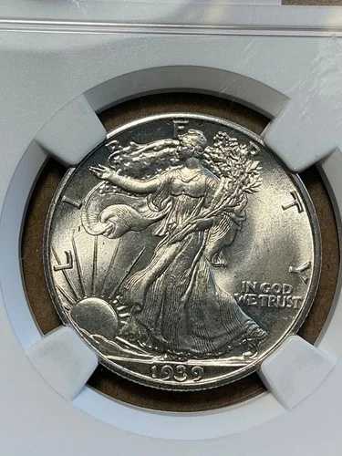 NGC MS64 1939年 ウォーキングハーフダラー 美しい光沢と美しい外観