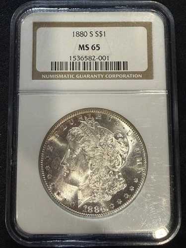 1880年 S モルガン銀貨 NGC MS-65