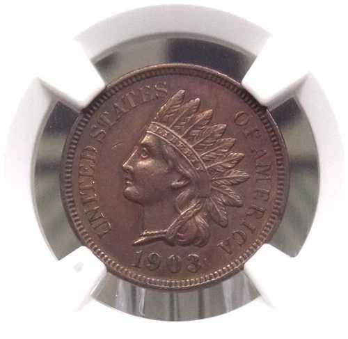 1903年 インディアンヘッド セントペニー 1セント NGC MS64 RB #028 レッドブラウン BU *エラーラベル* ECC&C