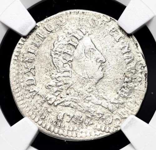 フランス。ルイ14世「太陽王」1643-1715年。銀貨10ソル、1702年、NGC XF、エラー