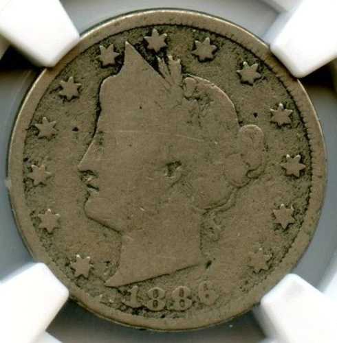 1886年リバティニッケル、NGC G4