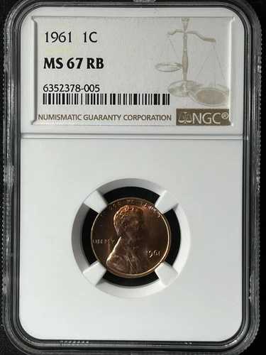 1961年 1C RB リンカーン記念館 1セント NGC MS67RB 6352378-005 56,760円