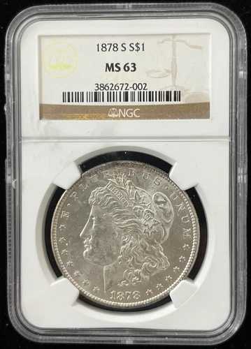 1878-S モルガン銀貨 $1 NGCグレード MS 63 優良日付米国コイン 送料無料