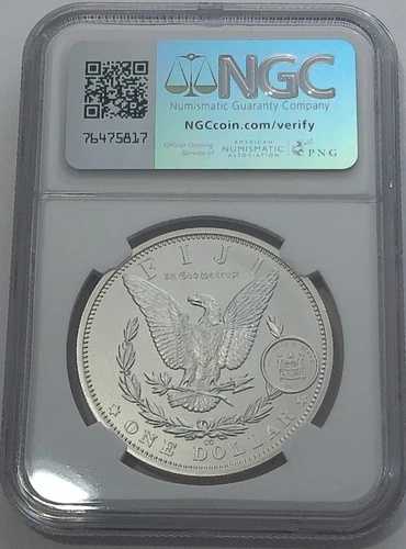 1880 CC モルガン シルバー ダラー NGC MS70 初日モルガン ラベル 2023 フィジー ミント .999
