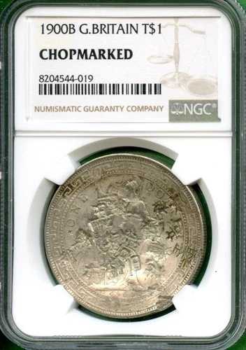 1900年 英国 1ドル NGC 刻印入り 銀貿易ドル