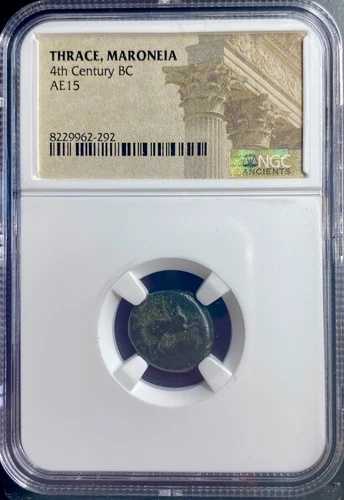 古代ギリシャのマロネイア・トラキア、紀元前400年～紀元前300年 NGC 真正コイン トロッティングホース