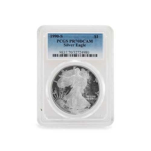 1990-S PCGS PR70DCAM 1オンス 999 シルバー $1 アメリカンイーグル リバティコイン