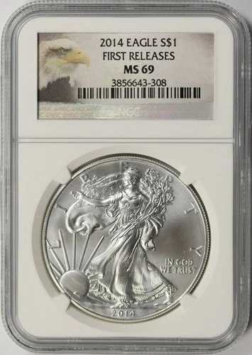 2014年 アメリカン シルバー イーグル $1 NGC MS70 ハクトウワシ ラベル