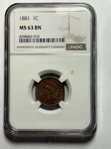 1881 インディアンヘッドセント MS 63 BN