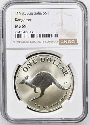 1998 C オーストラリア 1ドル カンガルー NGC MS 69