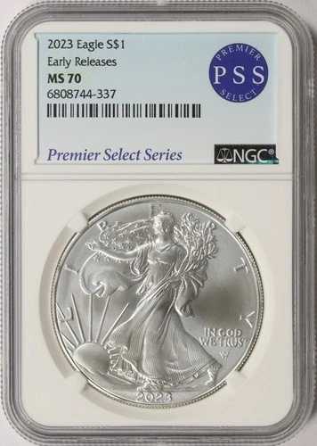 2023年アメリカン・シルバー・イーグル $1 NGC MS70 早期リリース - プレミアセレクトシリーズ
