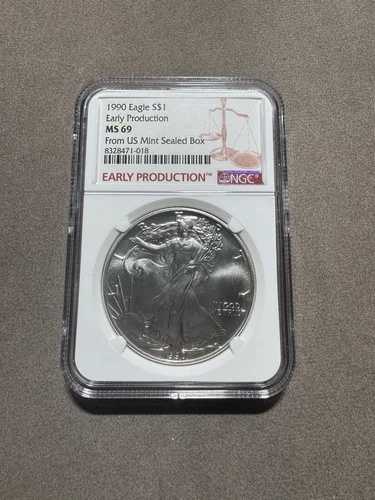 1990 NGC MS69 初期生産 シルバーイーグル (S) 1989年米国造幣局発行 未開封