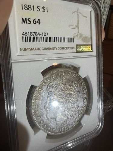 1881-S サンフランシスコ モルガン シルバー MS 64 表面 テキスタイル トナー ?? 56,760円