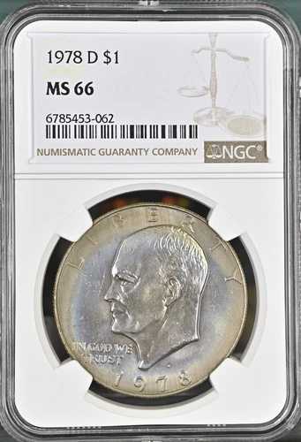 1978-D 1ドル アイゼンハワードル NGC MS66 レインボートーニング 6785453-062