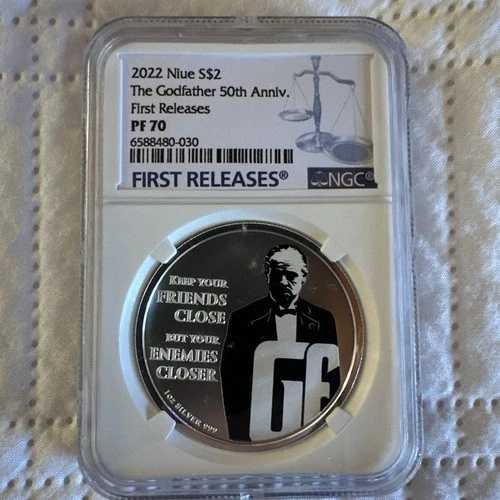2022年 ニウエ 2ドル ゴッドファーザー50周年記念 NGC PF70 ファーストリリース銀貨