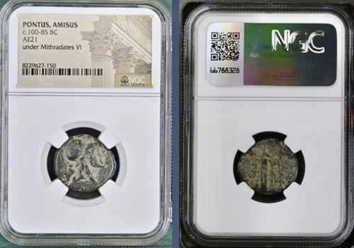 ミトラダテス6世 紀元前100年-紀元前85年 NGC認定ギリシャコイン 古代ポントゥス・アミソス剣