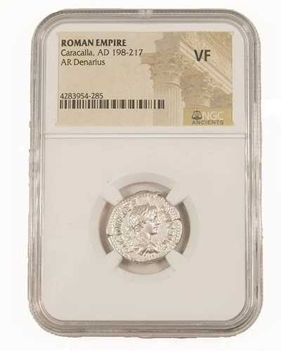 ローマ銀貨デナリウス NGC認定 VF | カラカラ帝 198-217年