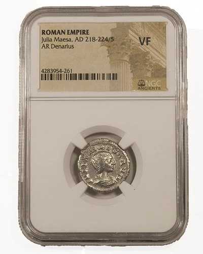 ユリア・マエサ シルバー アントニニアヌス コイン NGC VF 認定 - 歴史的価値