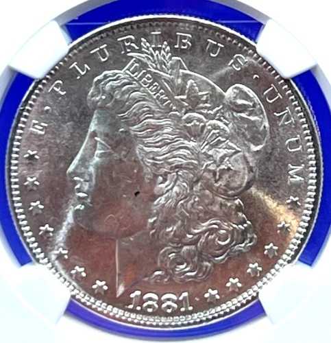 1881-S モルガン 90% 銀貨 NGC MS-65 美しいブラストホワイトシャープストライク