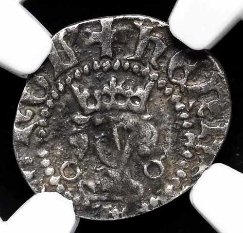 イングランド、ヘンリー6世（1422-1461年）。カレー、S-1849、NGC XF45、銀貨ハーフペニー