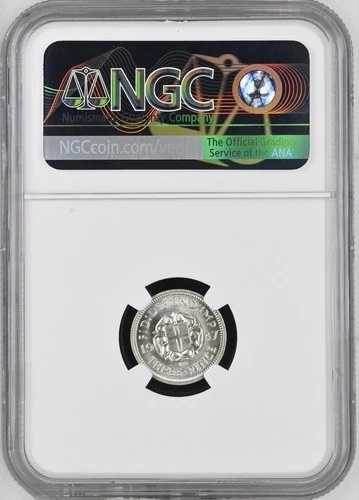 3/1 ほぼトップポップ - 1937年 イギリス 銀貨 3ペンス NGC MS 66