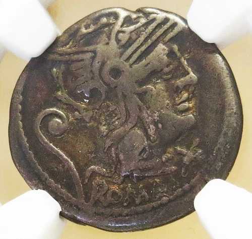 c.紀元前 127 年 シルバー ローマ共和国 C. セルヴィリウス ヴァティア デナリウス コイン NGC チョイス ファイン