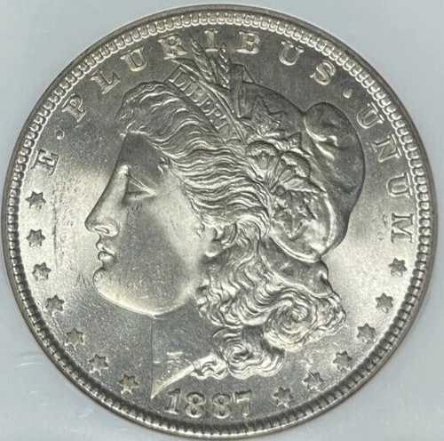 1887年 モーガン シルバードル ~ NGC - MS 65 ~美しいコイン~ REF#41-008