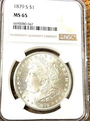 1879S モルガン・ダラー ブラストホワイト MS65 NGC 素晴らしい!! チェルシーレアの超お買い得品