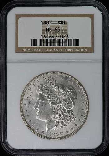 1887年 モルガン・ダラー S$1 NGC MS65
