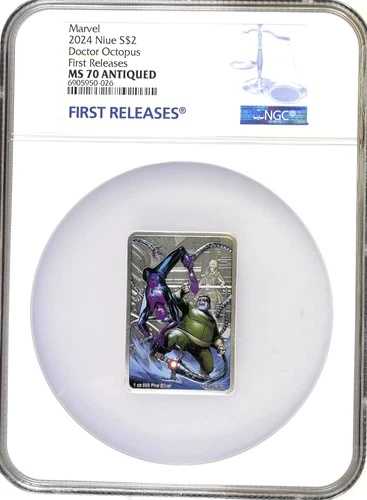 2024年 ニウエ マーベル スパイダーマン ヴィランズ ドクター・オクトパス 1オンス シルバーコイン NGC 70 FR