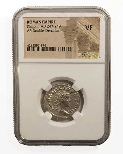 ローマ銀貨 アントニニアヌス フィリップ2世 紀元247-249年 NGC VF