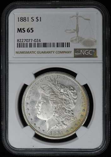 1881-S モルガン・ダラー S$1 NGC MS65