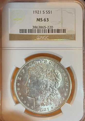 1921-S NGC MS63 モルガン銀貨