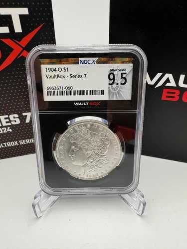 NGC MS9.5 (MS65)! 1904-O モルガン 1ドル銀貨 Vaultbox シリーズ7 (OGP付き) 58,685円