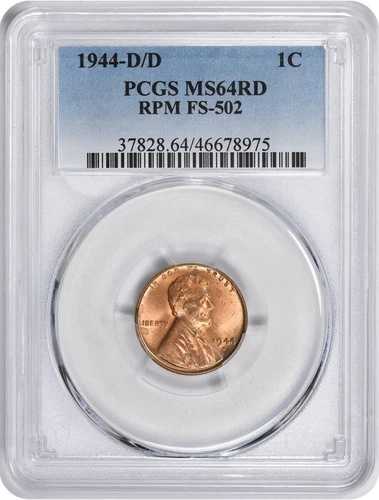 1944-D/D リンカーン セント FS-502 MS64RD PCGS