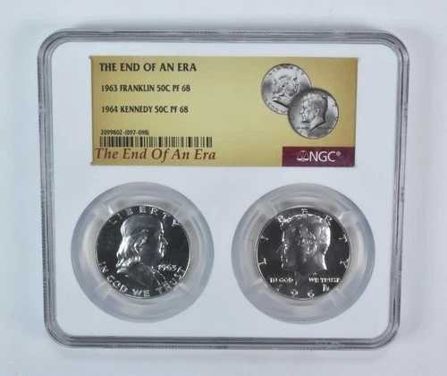 1963年フランクリン/1964年ケネディハーフダラー PF68 NGC *5782