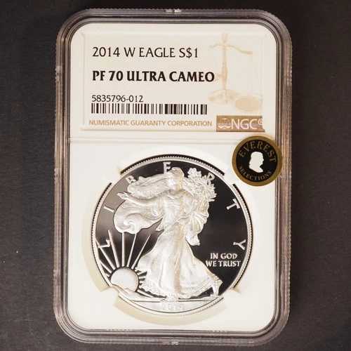 2014年 W シルバー アメリカンイーグル NGC PF70 ウルトラカメオ エベレスト セレクション G1765