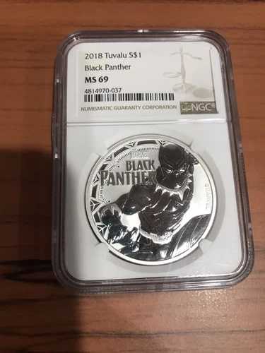 2018年ツバル マーベル ブラックパンサー シルバー 1オンス NGC MS69