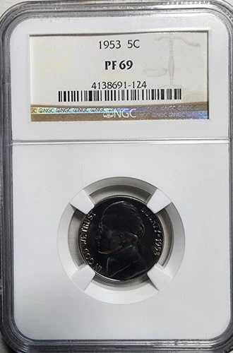 1953年頃 NGC PF 69 ジェファーソンニッケル プルーフ PR 非常に美しい外観 (L189)