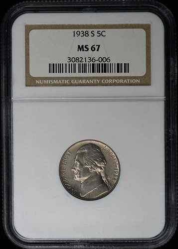 1938-S ジェファーソンニッケル 5C NGC MS67