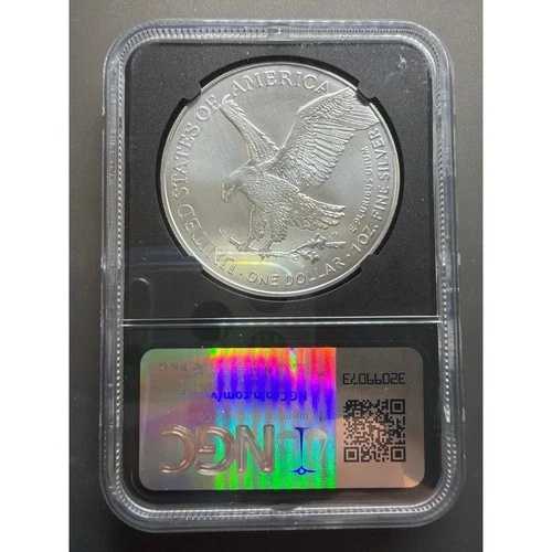 2024年 シルバーイーグル メルカンティ 発行初日サイン入り 1オンス 銀貨 NGC MS70