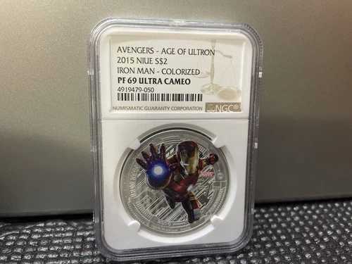 NGC PF69 UC アイアンマン マーベル アベンジャーズ エイジ・オブ・ウルトロン 2015 ニウエ 1オンス .999 シルバー