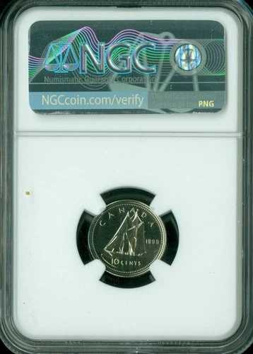 1999年 カナダ 10セント NGC MS69 PQ MAC 最高級グレード MAC スポットレス *